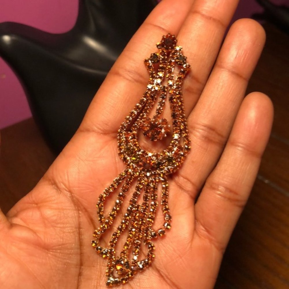 Sparkly  Rhinestone Earrings - Picture 2 of 5